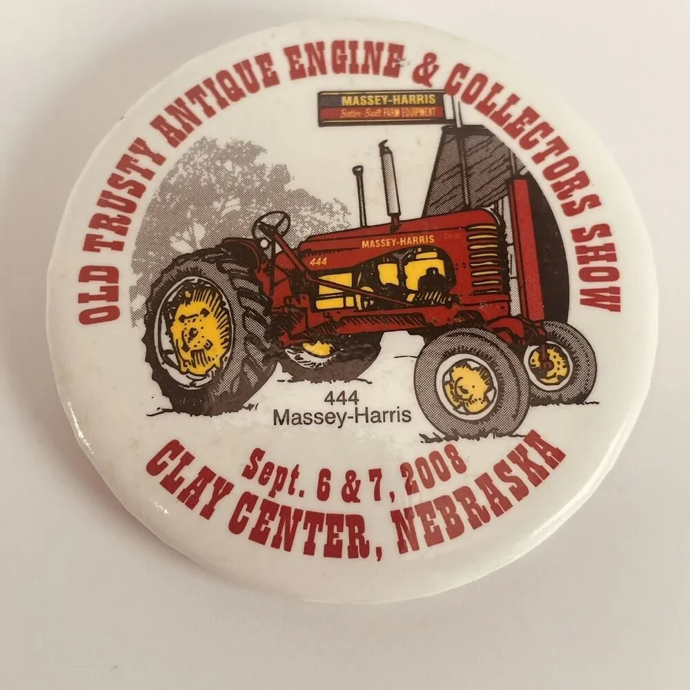 6 Pinback Buttons Old Trusty Antique Tractor Engine Show Clay Center NE Farm Lot